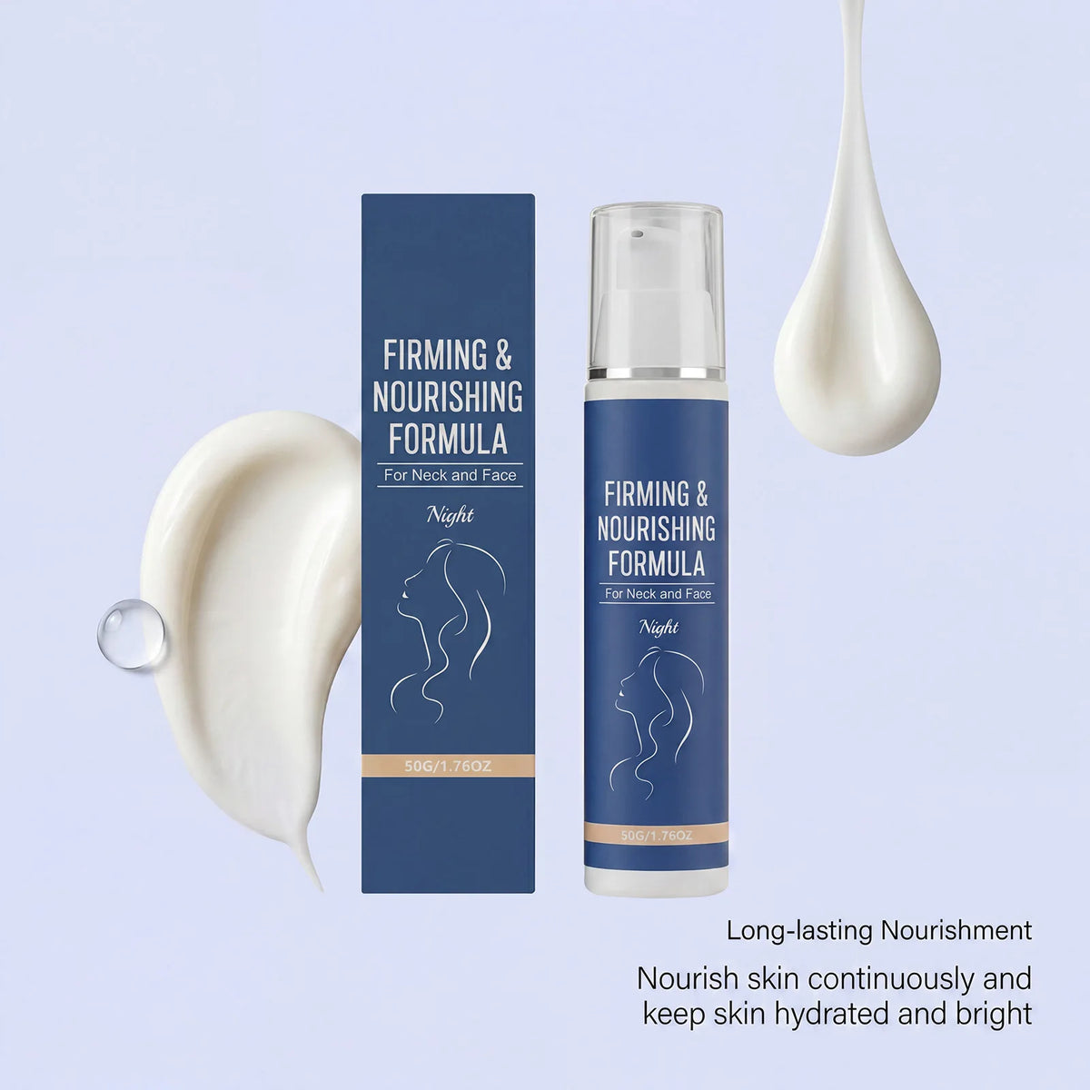 50G Night Face Cream Gentle Formula Moisturizing Improve Skin Texture Lightweight Smoothing Non-greasy Firming Daily Facial Lotion for Neck & Face