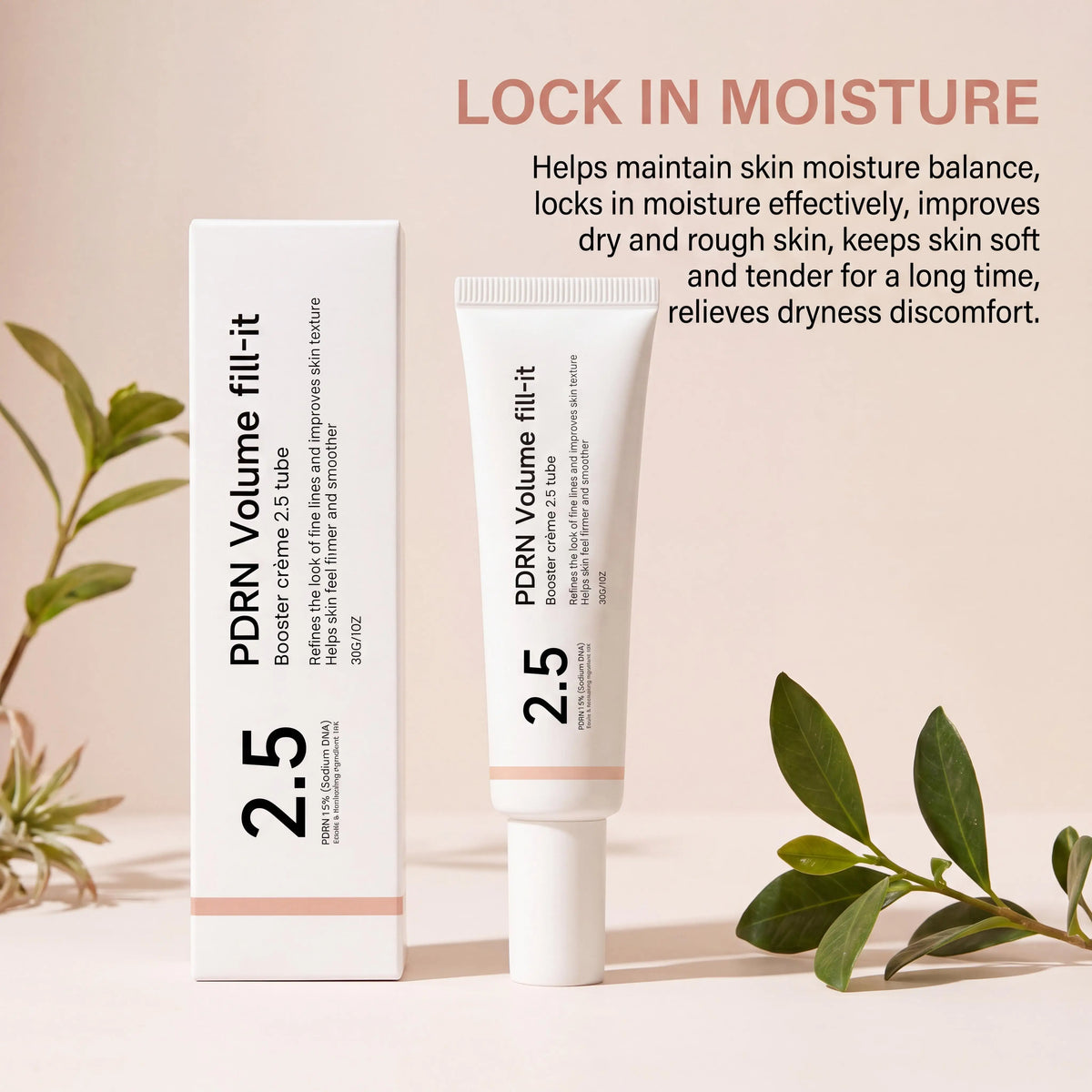 PDRN Volume Fill-It Booster Facial Cream Anti Aging Wrinkle Filler Fade Smile Lines Firming Skin Barrier Repair Deep Hydration Lightweight Cream