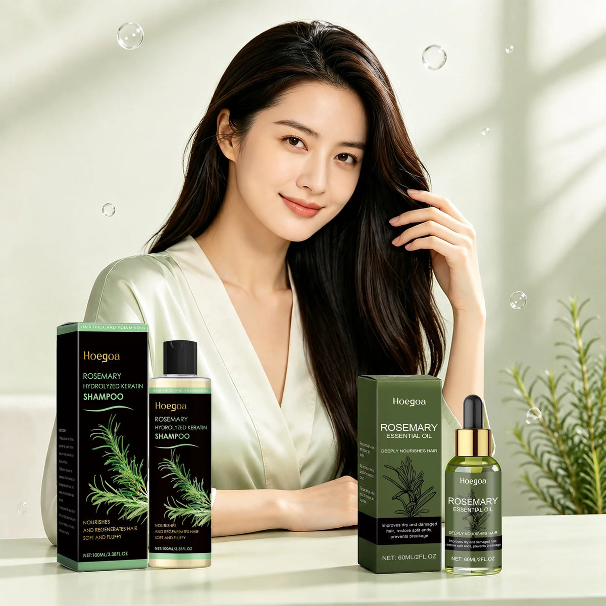 Rosemary Hair Care Set Relieve Scalp Itching Reduce Dandruff Oil Control Deep Nourishing Repair Split Ends Hair Care Products