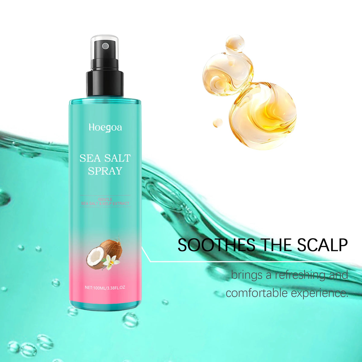 100ML Sea Salt Hair Care Spray Moisturizing & Nourishing Scalp Improve Smoothness Soothing Discomfort Enhance Gloss Strengthen Hair Care Mist