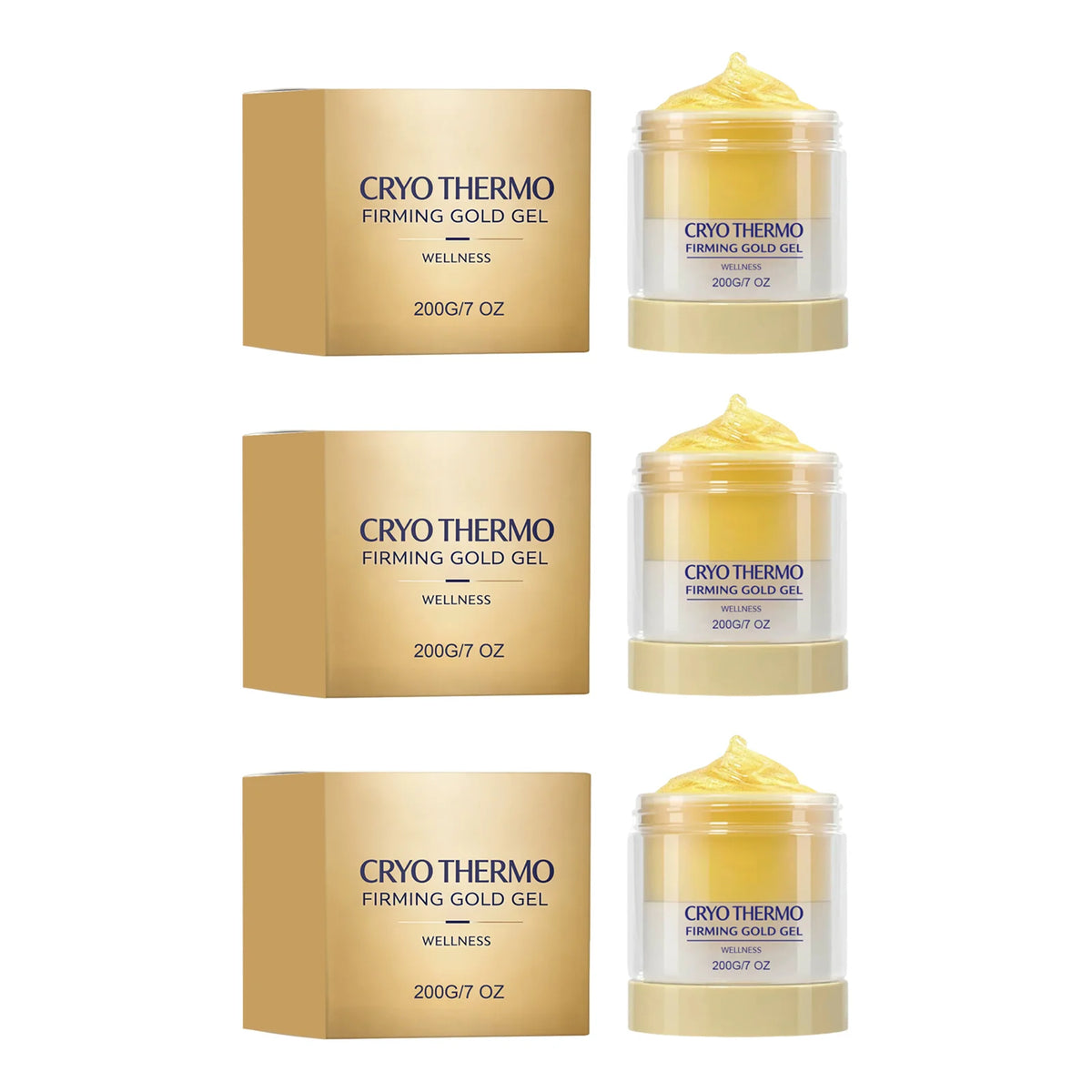 Cryo Thermo Firming Gold Gel Aloe Vera Extract Firms Skin Soothe Moisturize Promote Circulation Lift Sagging Boost Elasticity Lightweight Deep Hydration Body Care Cream