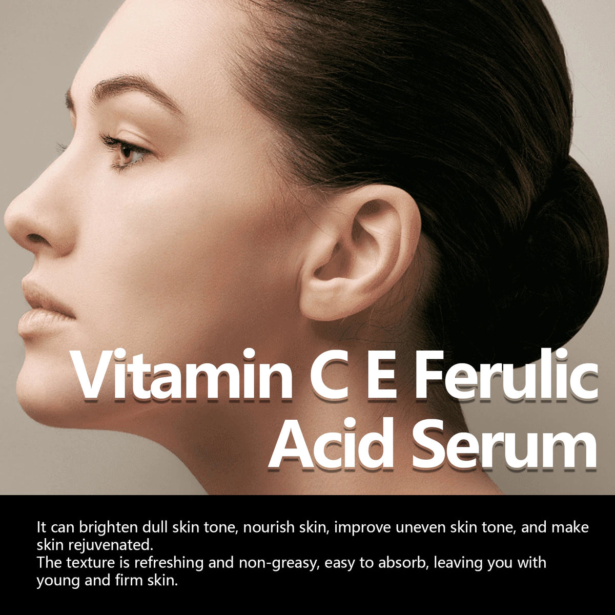 30ML Vitamin C+E Face Serum Deep Moisturizing Improve Skin Texture Enhance Smoothness Nourishing Pores Anti-oxidant Non-greasy Face Serum