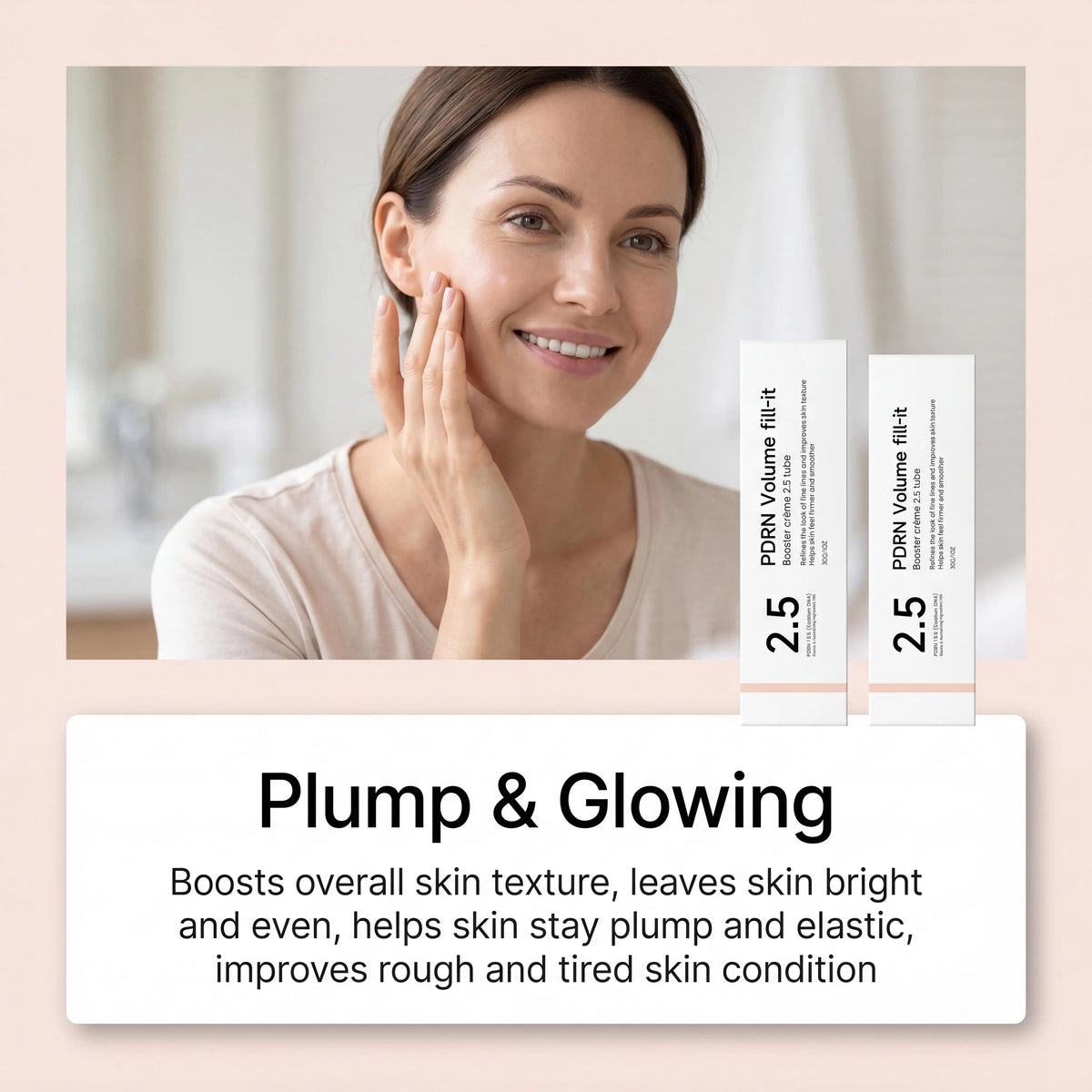 PDRN Volume Fill-It Booster Facial Cream Anti Aging Wrinkle Filler Fade Smile Lines Firming Skin Barrier Repair Deep Hydration Lightweight Cream