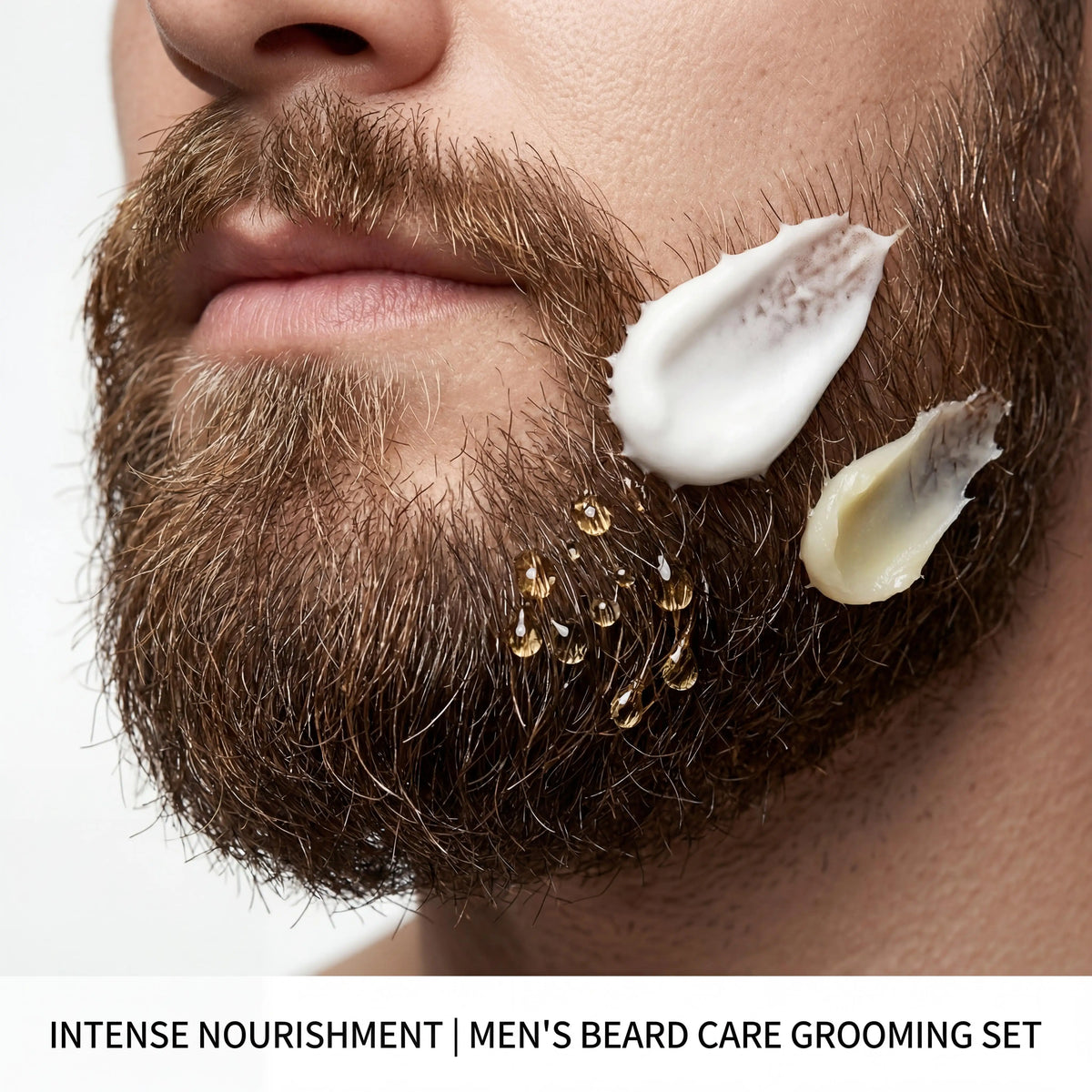 Beard Grooming Kit Shea Butter Sandalwood Scent Nourishing Set for Men Softens Hydrates Tames Frizz Daily Maintenance Routine Skincare