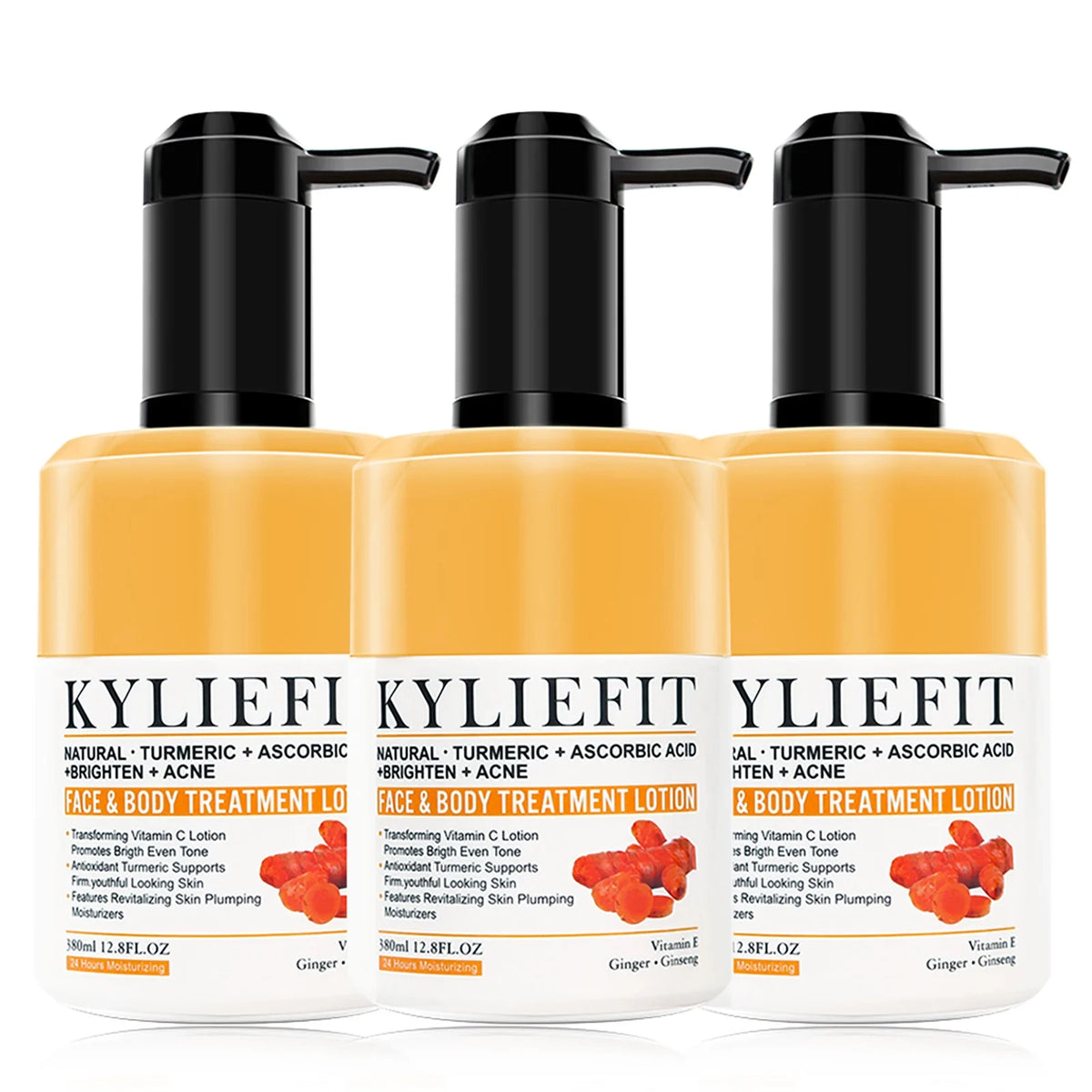 AILKE Organic Turmeric Skin Care Set, Brighten, Cleaning Skin, Remove Acne,Pimples, Whitening, Even Skin Tone, Improve Dry Skin