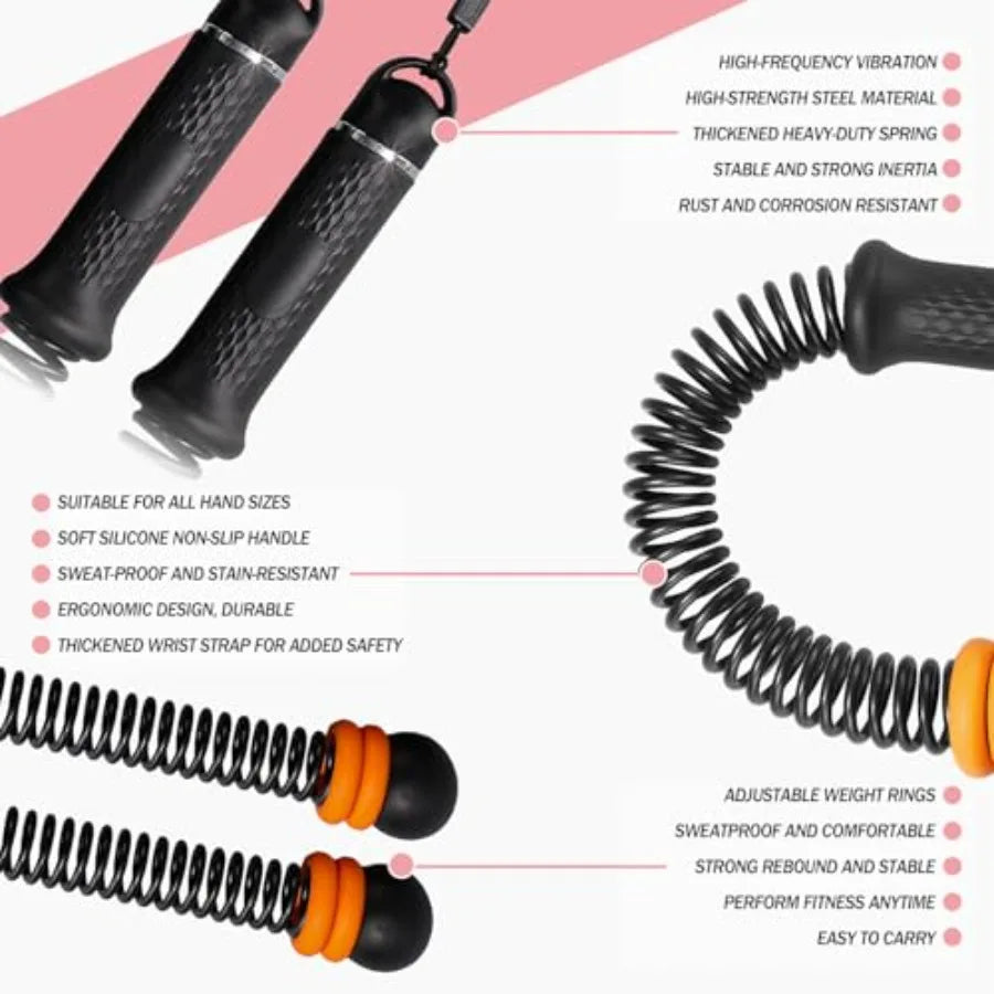 Upgrade Portable Ropel Battle Ropes - Adjustable Weights Cordl Battle Ropes for Home Gym with Training Poster - Battle Rope Sti