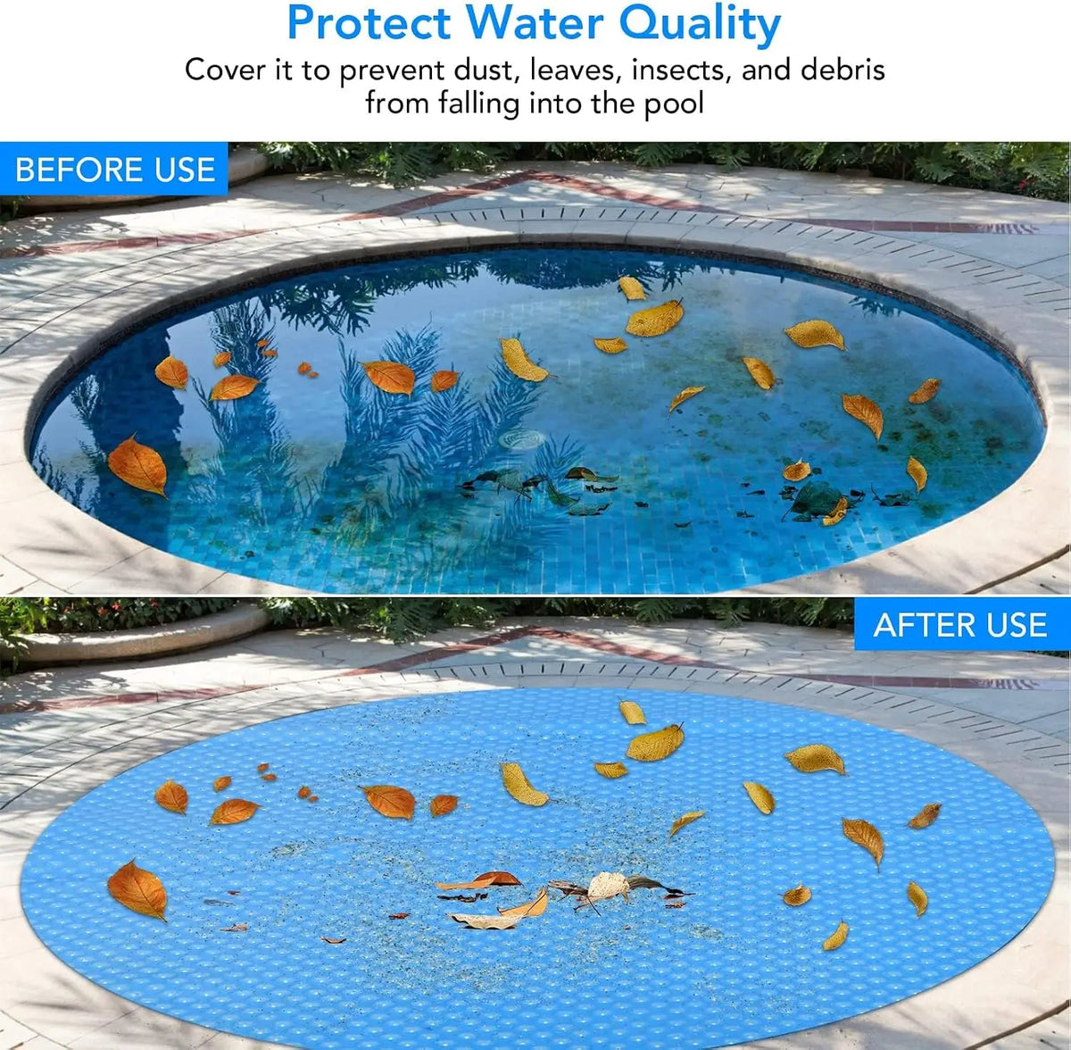 12 Mil Solar Pool Blanket 20x40 ft – Heat-Retaining Cover for Rectangular In-Ground and Above-Ground Pools, Blue Bubble
