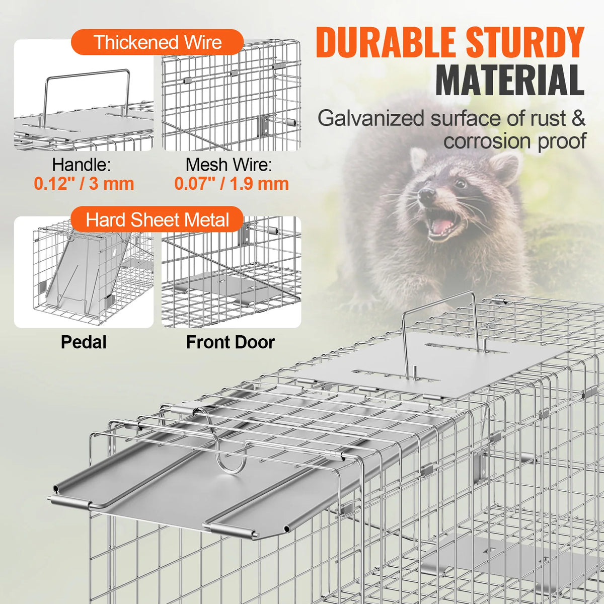 SucceBuy Humane Folding Live Trap Cage for Cats and Rodents