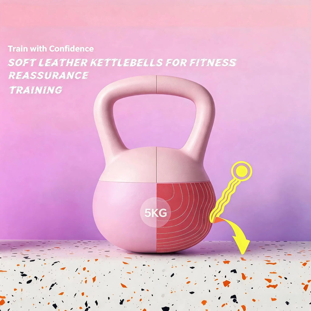 Ladies soft bell, 11.02LB soft bottom bell, household fitness weight lifting equipment, free sports gloves.