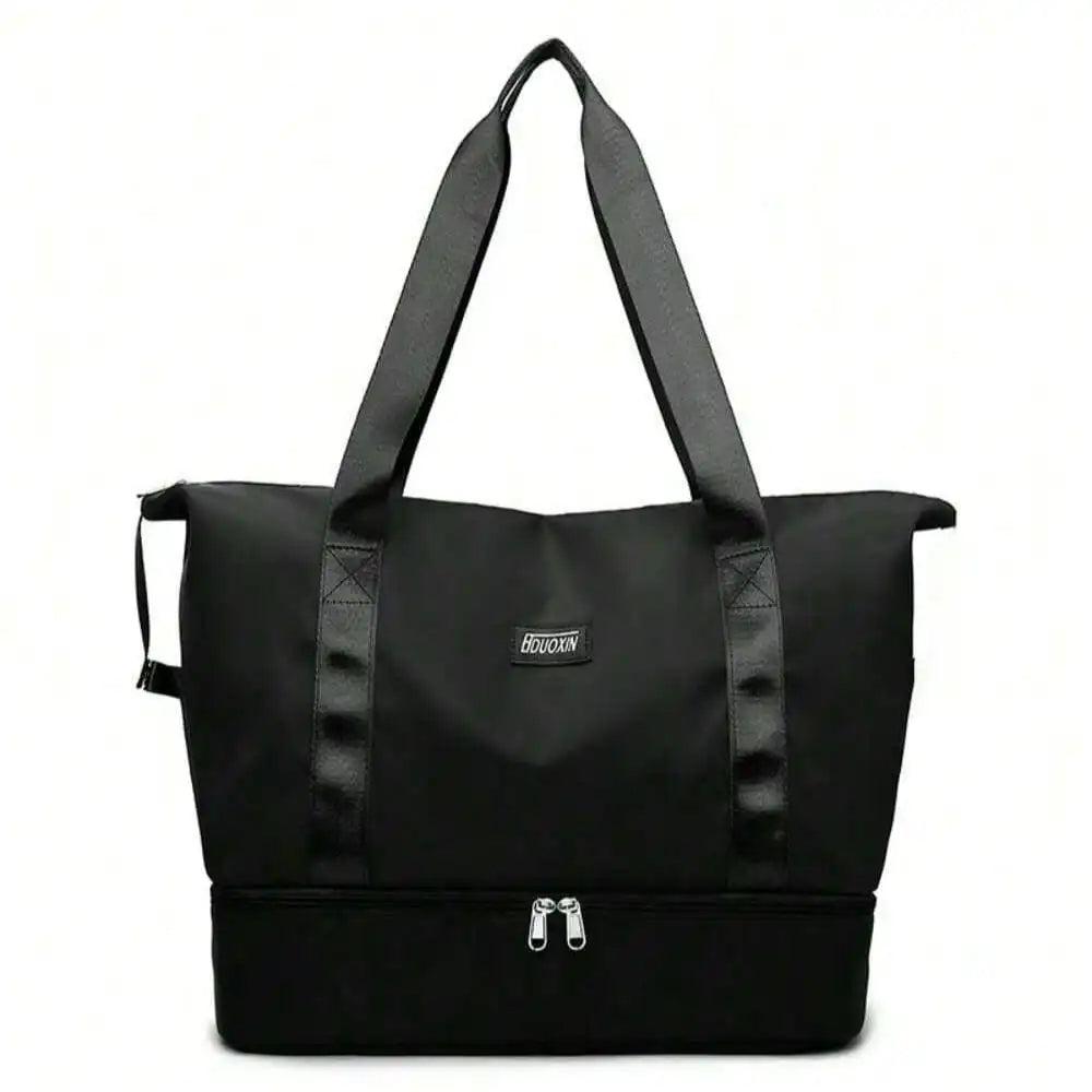 Large Capacity Travel Tote Bag with Shoe Compartment, Expandable Weekender Overnight Bag, Portable Handbag for Gym Beach Airplane Carry On