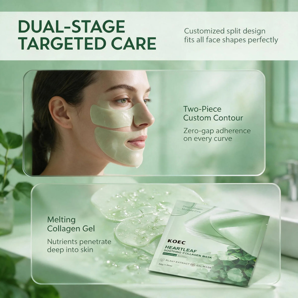 2026 New Heartleaf Collagen Jelly Gel Mask, Cooling Refreshing Facial Mask with Hyaluronic Acid, Hydrating Vegan‑Friendly Skin Care Mask, Thoughtful Holiday Skincare Gift for Halloween Thanksgiving Christmas