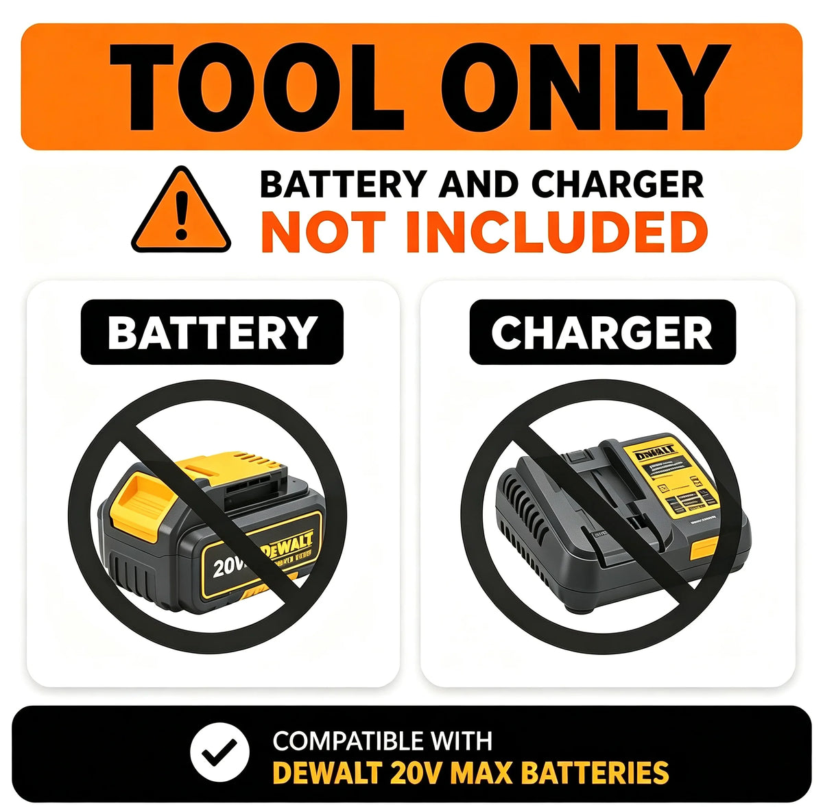 Cordless LED Work Light For Dewalt 18V Li-ion Battery, 8in Portable Flood Light Flashlight With USB Port, Jobsite Tool Lamp, Battery Not Included