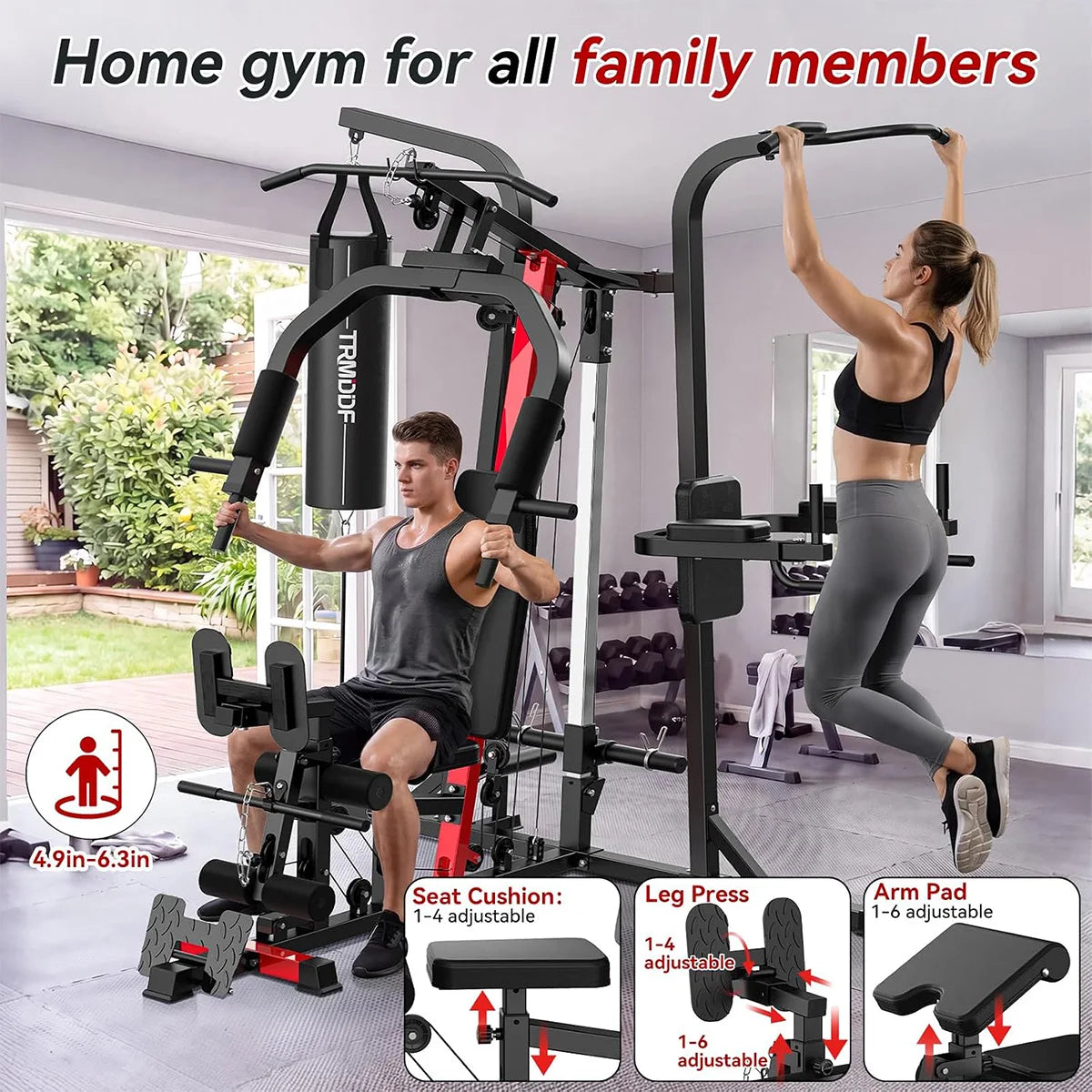 Pooboo Home Gym Strength Training Equipment For Full Body Workouts