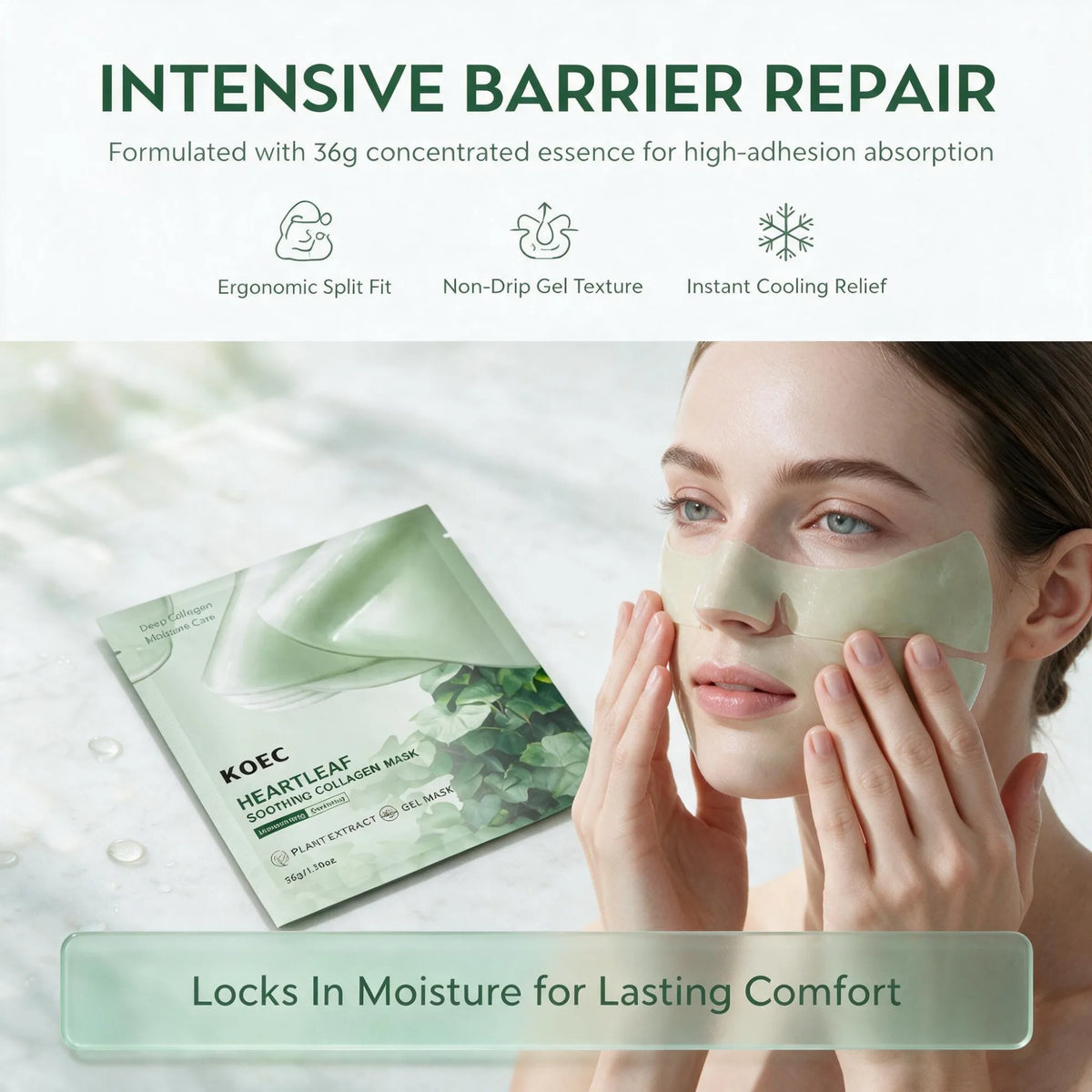 2026 New Heartleaf Collagen Jelly Gel Mask, Cooling Refreshing Facial Mask with Hyaluronic Acid, Hydrating Vegan‑Friendly Skin Care Mask, Thoughtful Holiday Skincare Gift for Halloween Thanksgiving Christmas