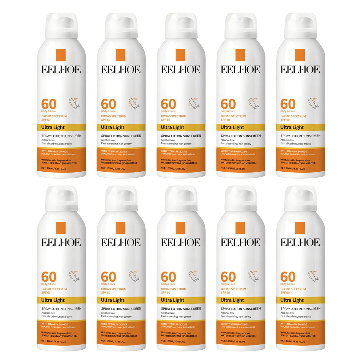 EELHOE Vitamin E Sunscreen Spray for Face and Body Protection