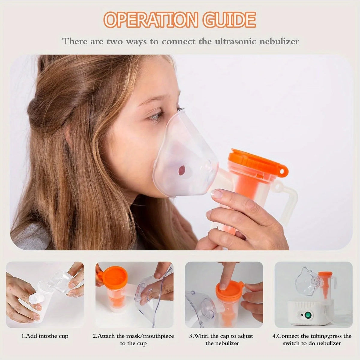 Compressor Nebulizer Oxygen Inhalation Device Mini Silent Steam Nasal Humidifier Inhaler Tools Portable Nebulizer Set Mouthpiece