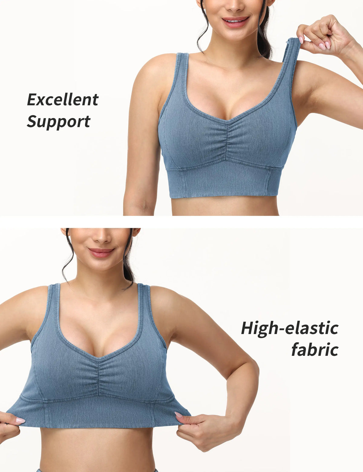 THE GYM PEOPLE Women's Crop Tank With Built In Bra