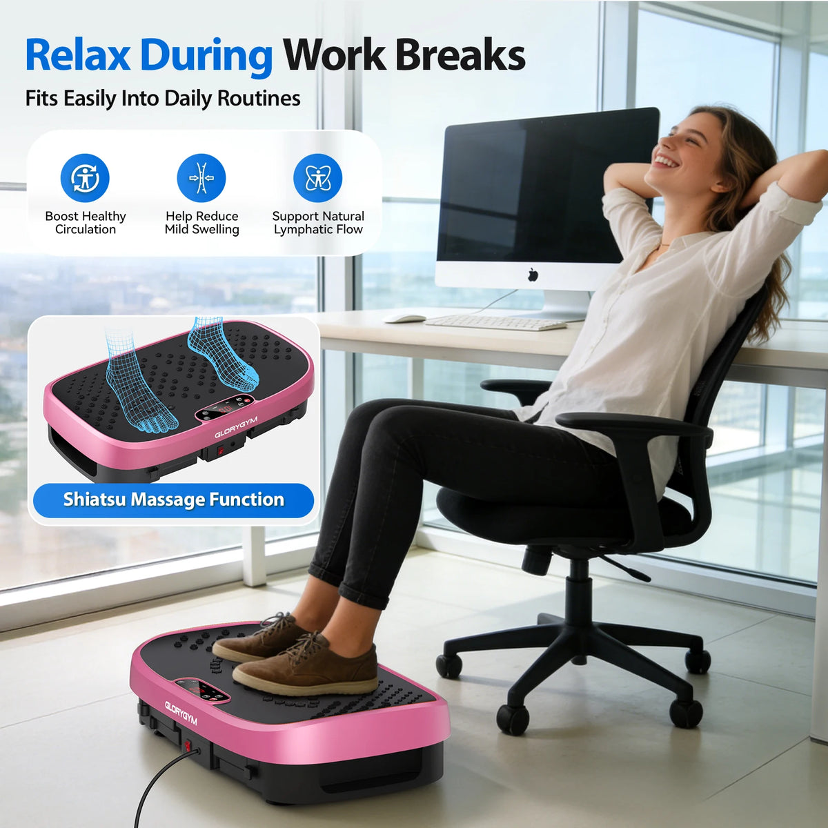 Magnetic Vibration Plate Exercise Machine Fat Burning 120 Levels 330lbs Portable Quiet Home Fitness APP Control Workout Platform for Home Gym Body Shaping Gift for Women Men