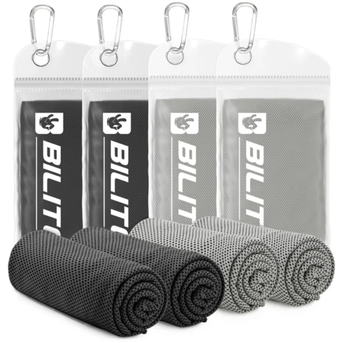 4Pack Superfiber Ice Towel Neck Soft Breathable Cold Towel Cooling for Yoga Sports Golf Gym Camping Running Fitness
