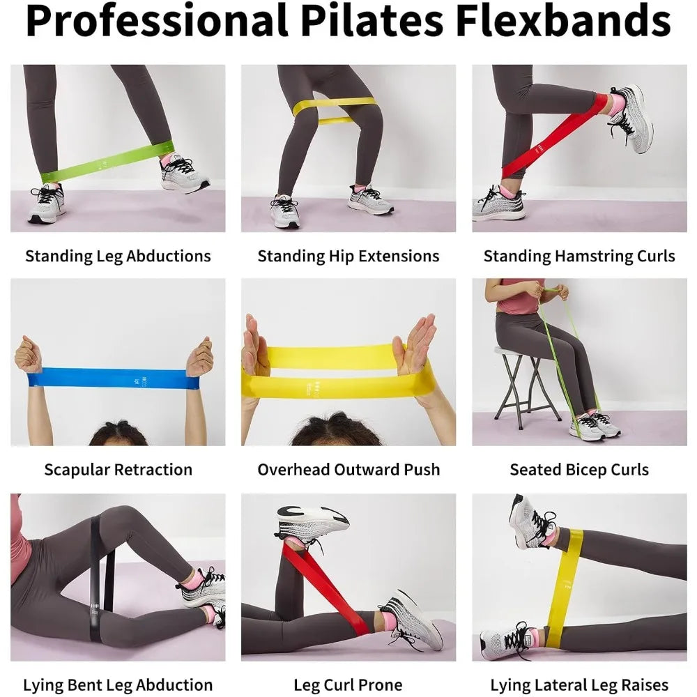 20 Count TPE Resistance Bands Fitness Set Elastic Exercise Loops for Strength Workout Muscle Stretching Yoga Gym Equipment Elastic Rubber Loop