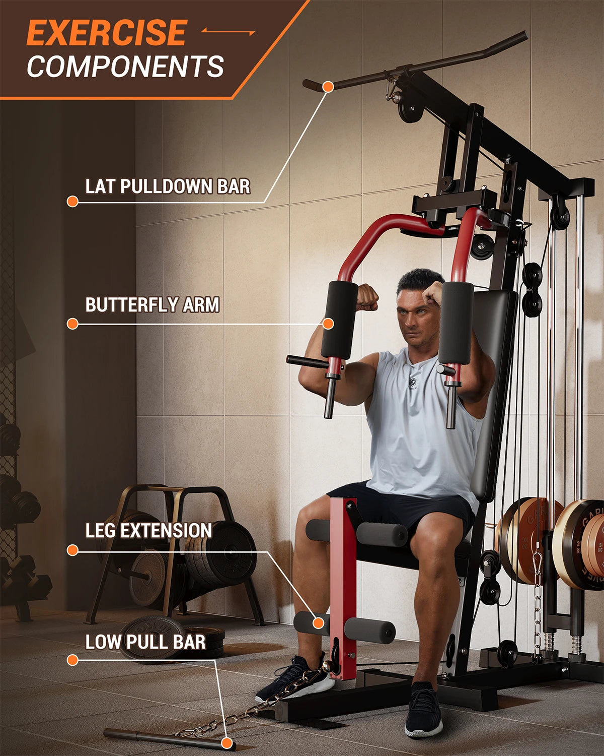 GAOMON Multifunctional Home Gym Strength Training Station with Pulley System