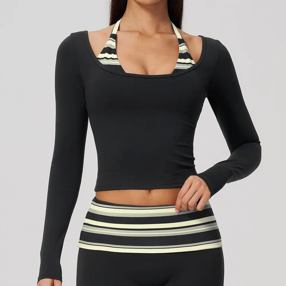 Women's Quick Dry Long Sleeve Yoga Fitness Training Shirt