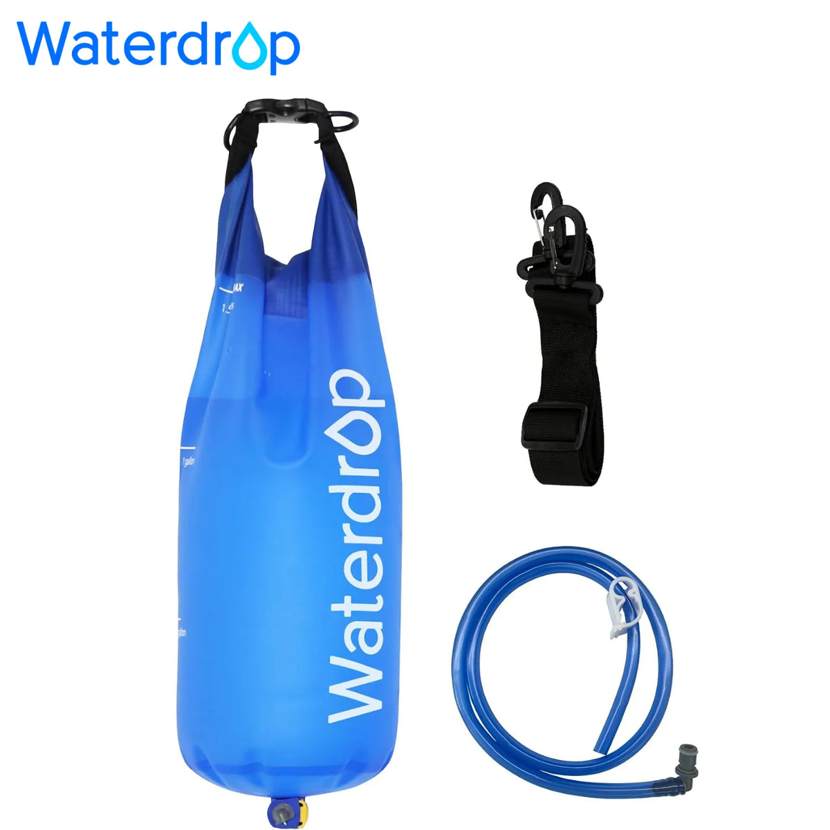 Waterdrop Gravity Water Bag, Compatible with Water Filter Straw | for Camping, Travel, Backpacking, Hiking and Emergency, Flex Foldable, 1.5 Gallon, with Outlet Tube