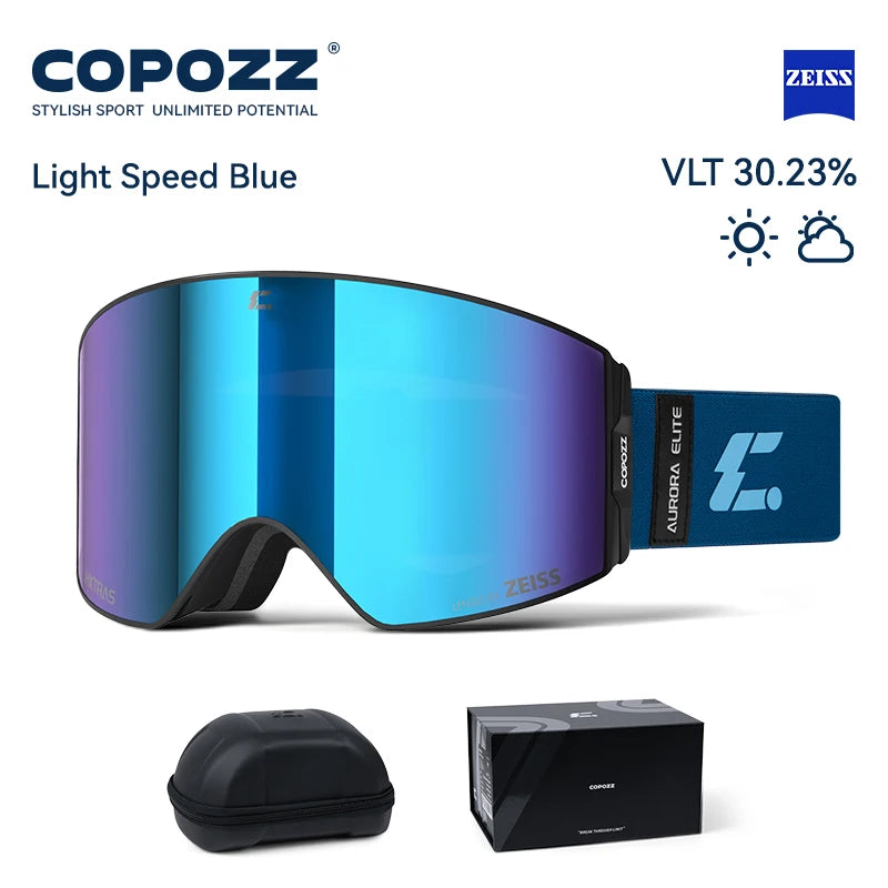 COPOZZ 2026 New ZEISS Lens Professional Ski Goggles Upgraded Magnetic Quick-Change Double Layers Anti-fog UV400 Snow Glasses