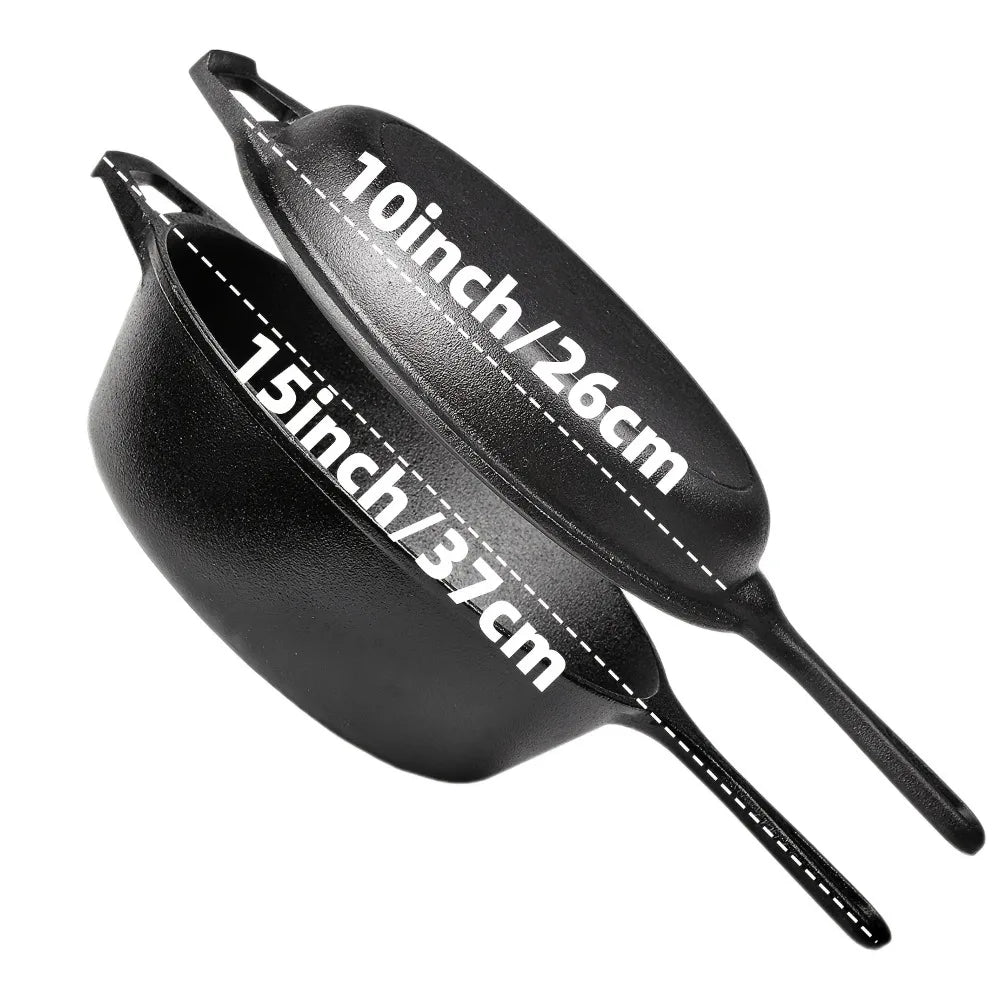 3PCS Cast Iron Skillet Set (6/8/10 Inch) Pre-Seasoned, Heavy-Duty Pans for Oven, Grill & Campfire, Even Heat, Non-Stick Surface