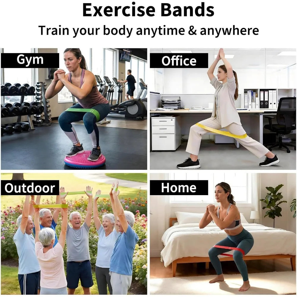 20 Count TPE Resistance Bands Fitness Set Elastic Exercise Loops for Strength Workout Muscle Stretching Yoga Gym Equipment Elastic Rubber Loop