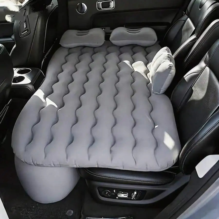 Portable PVC Flocked Inflatable Car Bed, Rectangular Air Mattress For SUV Travel Camping With Storage Bag And Repair Kit, Ideal