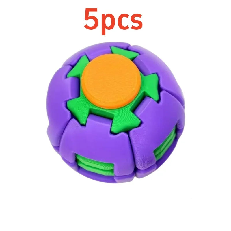 3D Printed Rotating Fidget Ball Pressable Finger Spinner Portable Pocket Stress Toy Smooth Spin Anxiety Relief Desk Toy for Office Study
