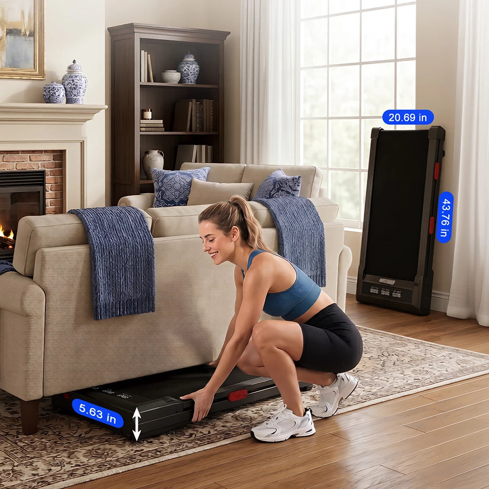 Superun Adjustable Incline Under Desk Walking Pad Treadmill for Home