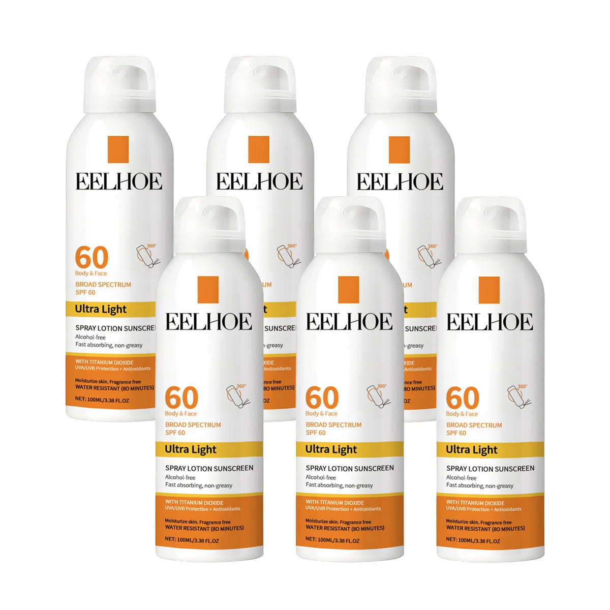 EELHOE Vitamin E Sunscreen Spray for Face and Body Protection