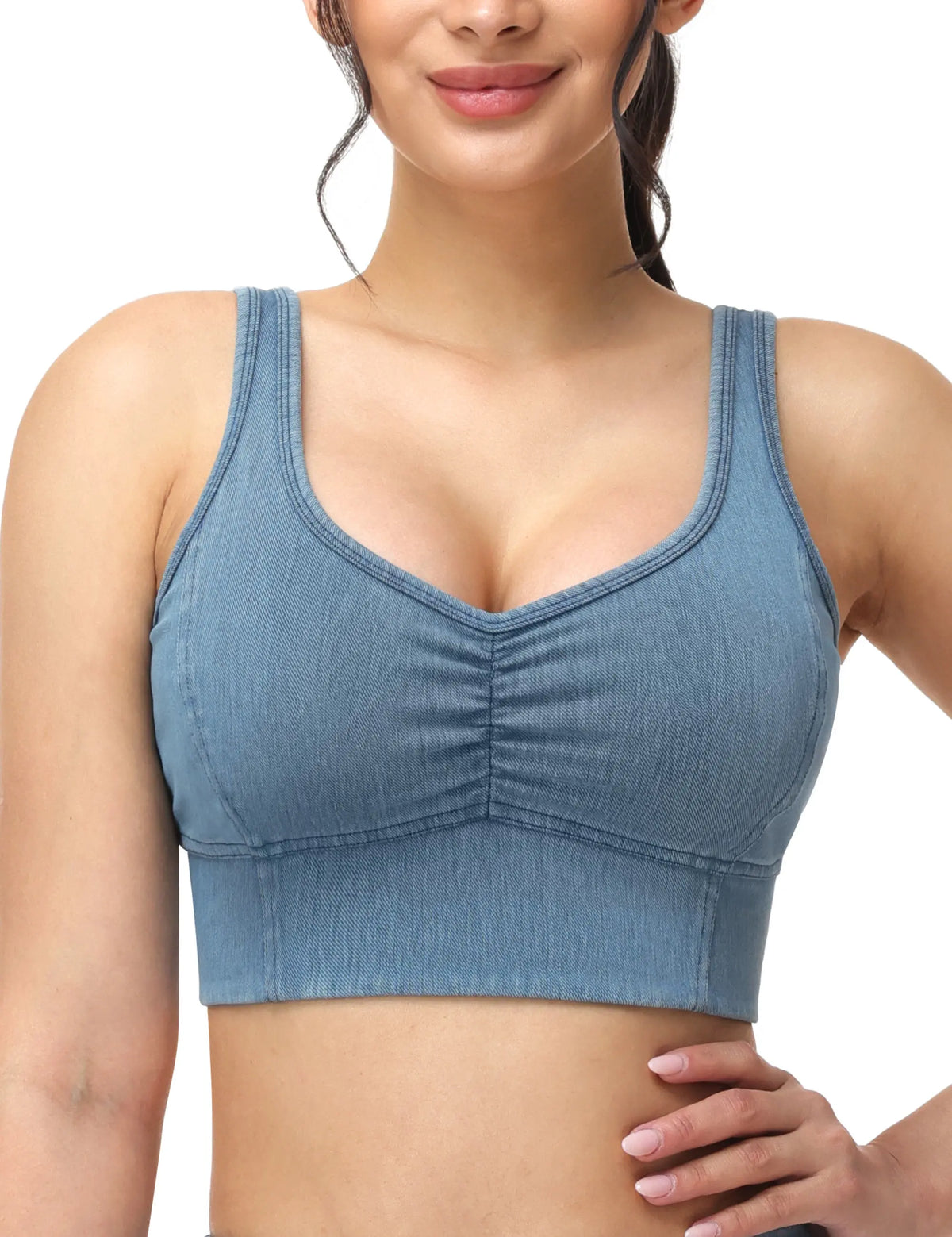 THE GYM PEOPLE Women's Crop Tank With Built In Bra