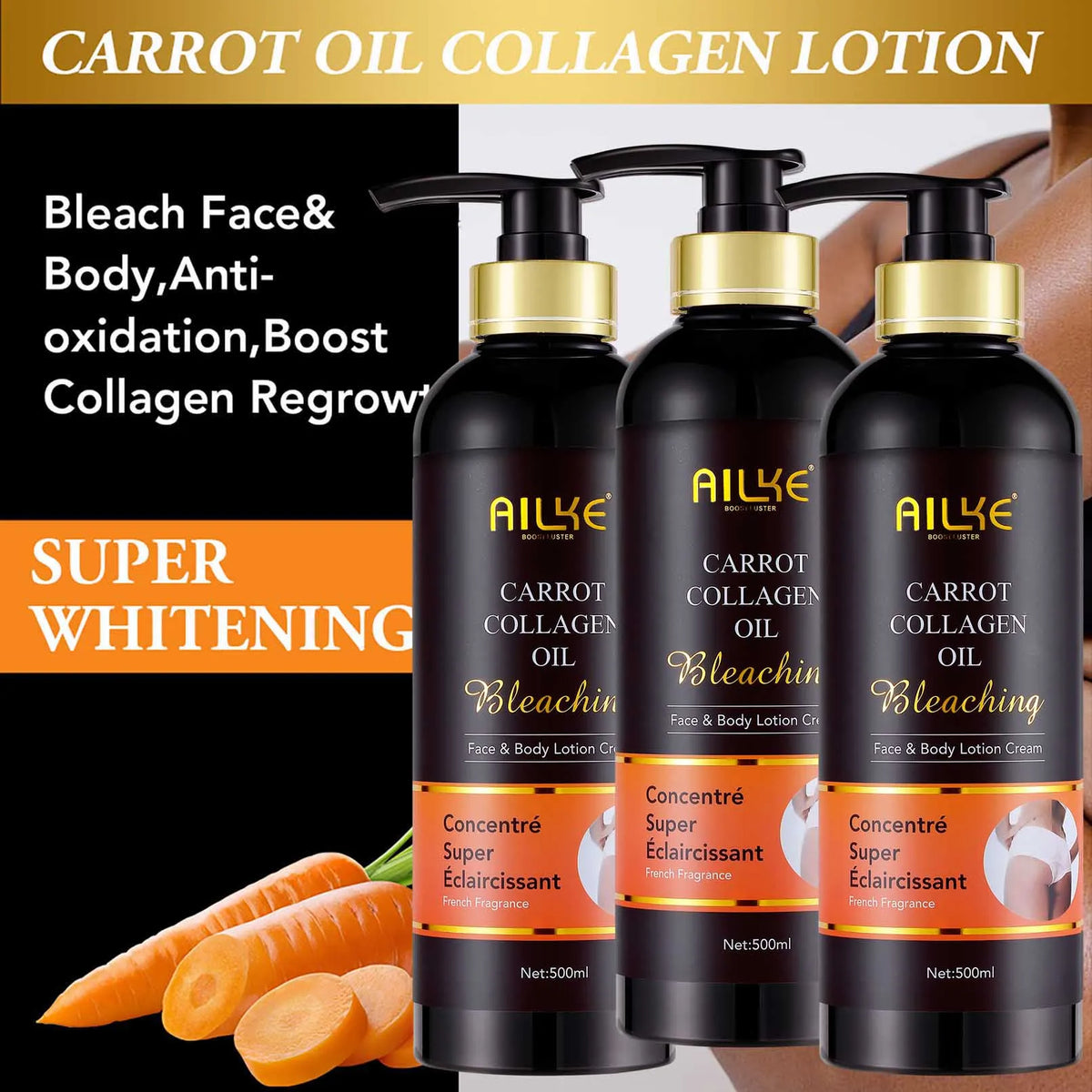 Collagen whitening essence, used for facial and body moisturizing, brightening skin, radiant skin, even black spots, age spots,