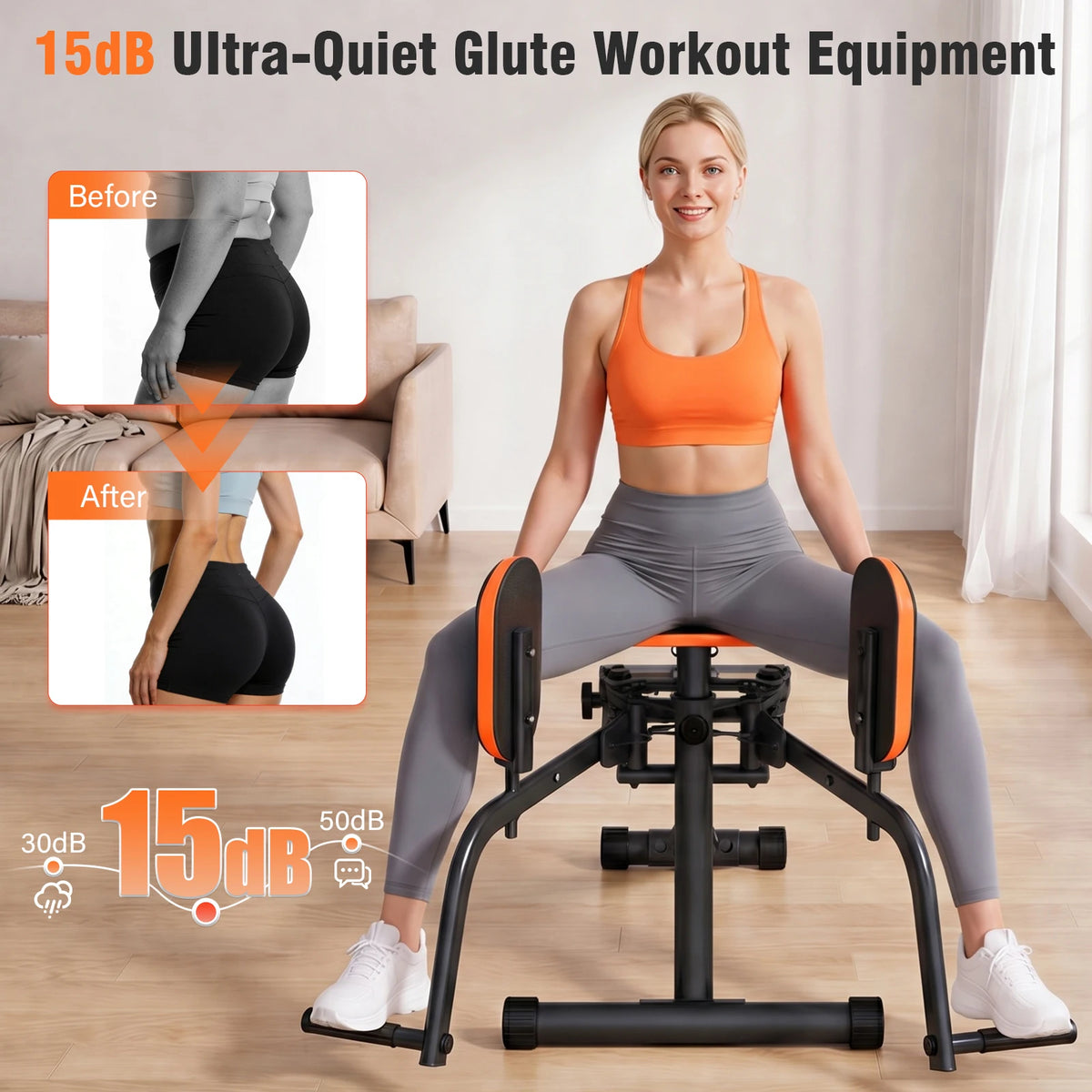 Foldable Home Hip Trainer Machine Dual-Motion Inner & Outer Thigh Sculptor, Unisex Home Gym Equipment for Home Workout