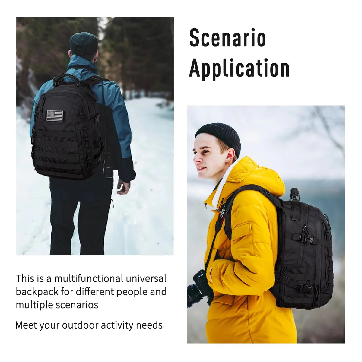 Military Tactical Backpack,Sturdy Work & Molle Laptops Rucksack,Army Assault Pack For Hiking Camping Travel Fishing Gym