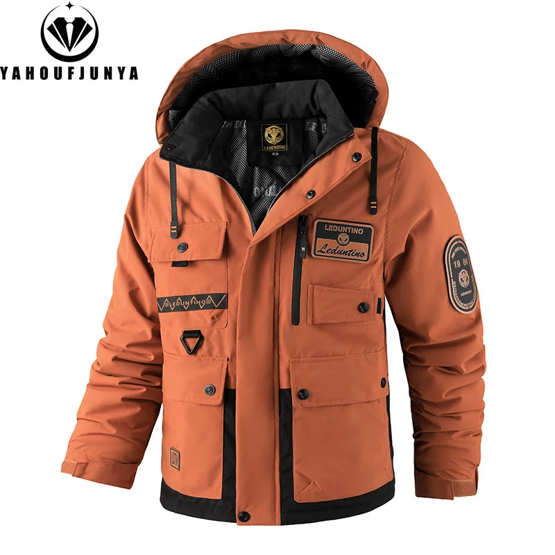 2025 Autumn Winter Men Outdoor Leisure Warm Cotton Jacket Men Detachable Hooded Windbreak Fashion Brand Loose Jacket Male Coat