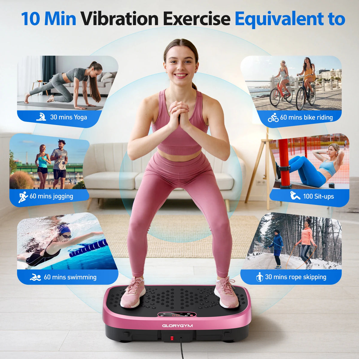 Magnetic Vibration Plate Exercise Machine Fat Burning 120 Levels 330lbs Portable Quiet Home Fitness APP Control Workout Platform for Home Gym Body Shaping Gift for Women Men
