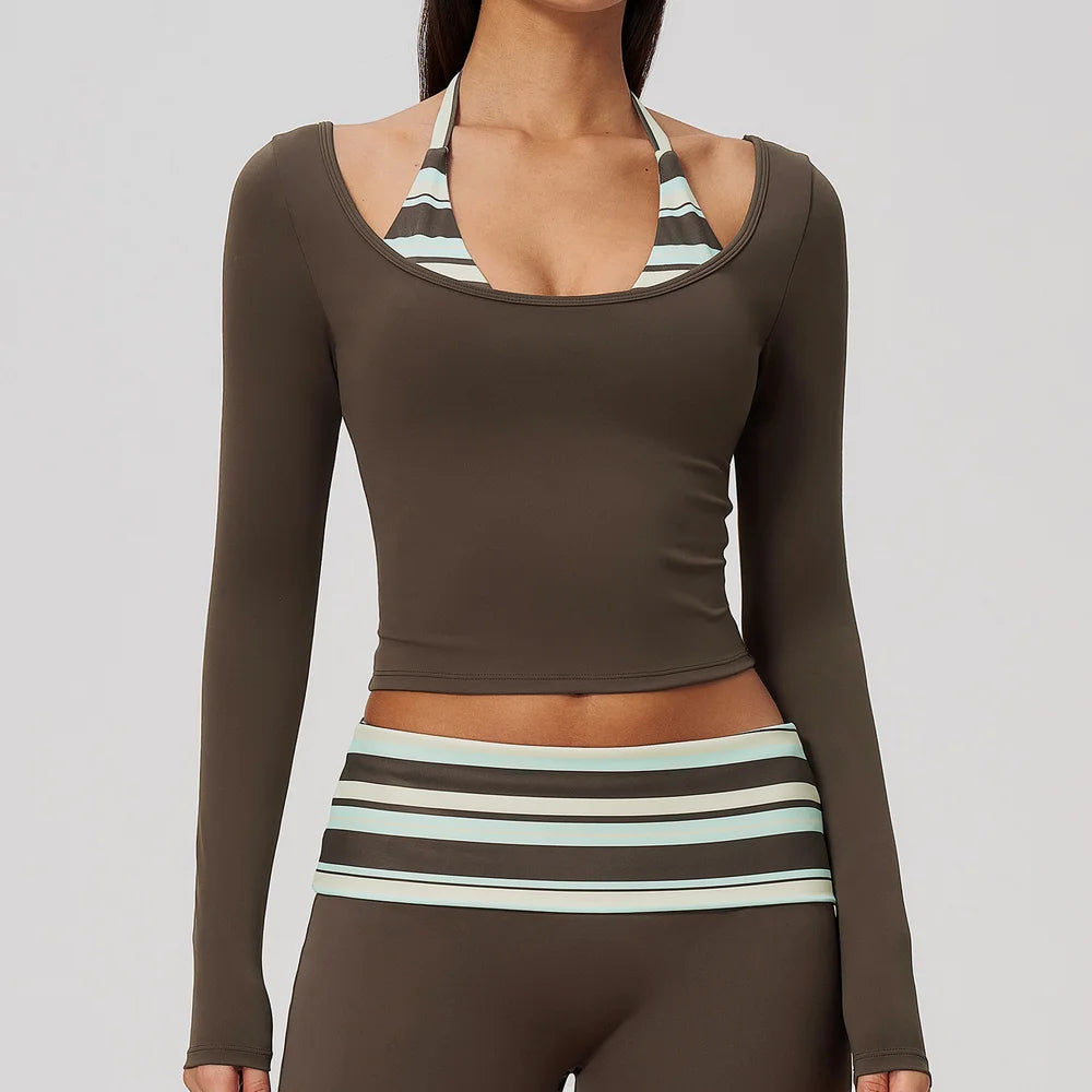 Women's Quick Dry Long Sleeve Yoga Fitness Training Shirt
