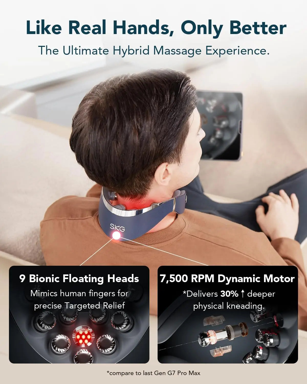 Foldable Neck Massager With Heat And Vibration For Muscle Relief