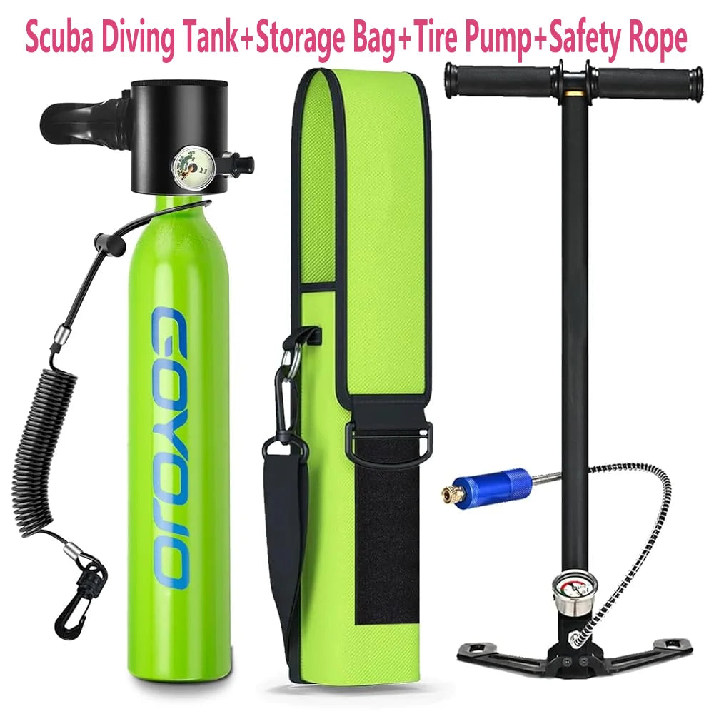 GOYOJO Mini diving oxygen cylinder storage bag pump lost hand rope 0.5L small horse bottle DOT certification certificate