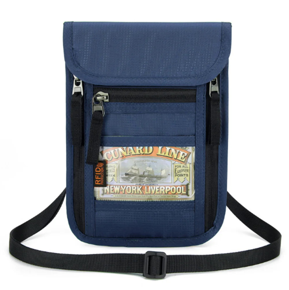 Passport Holder Bag Travel Neck Wallet with RFID Blocking – Neck Pouch for Men and Women to Keep Documents Safe