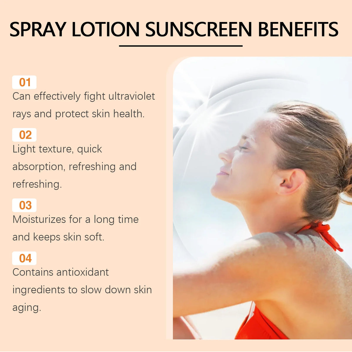 EELHOE Vitamin E Sunscreen Spray for Face and Body Protection