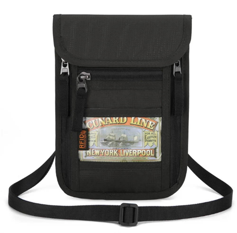 Passport Holder Bag Travel Neck Wallet with RFID Blocking – Neck Pouch for Men and Women to Keep Documents Safe