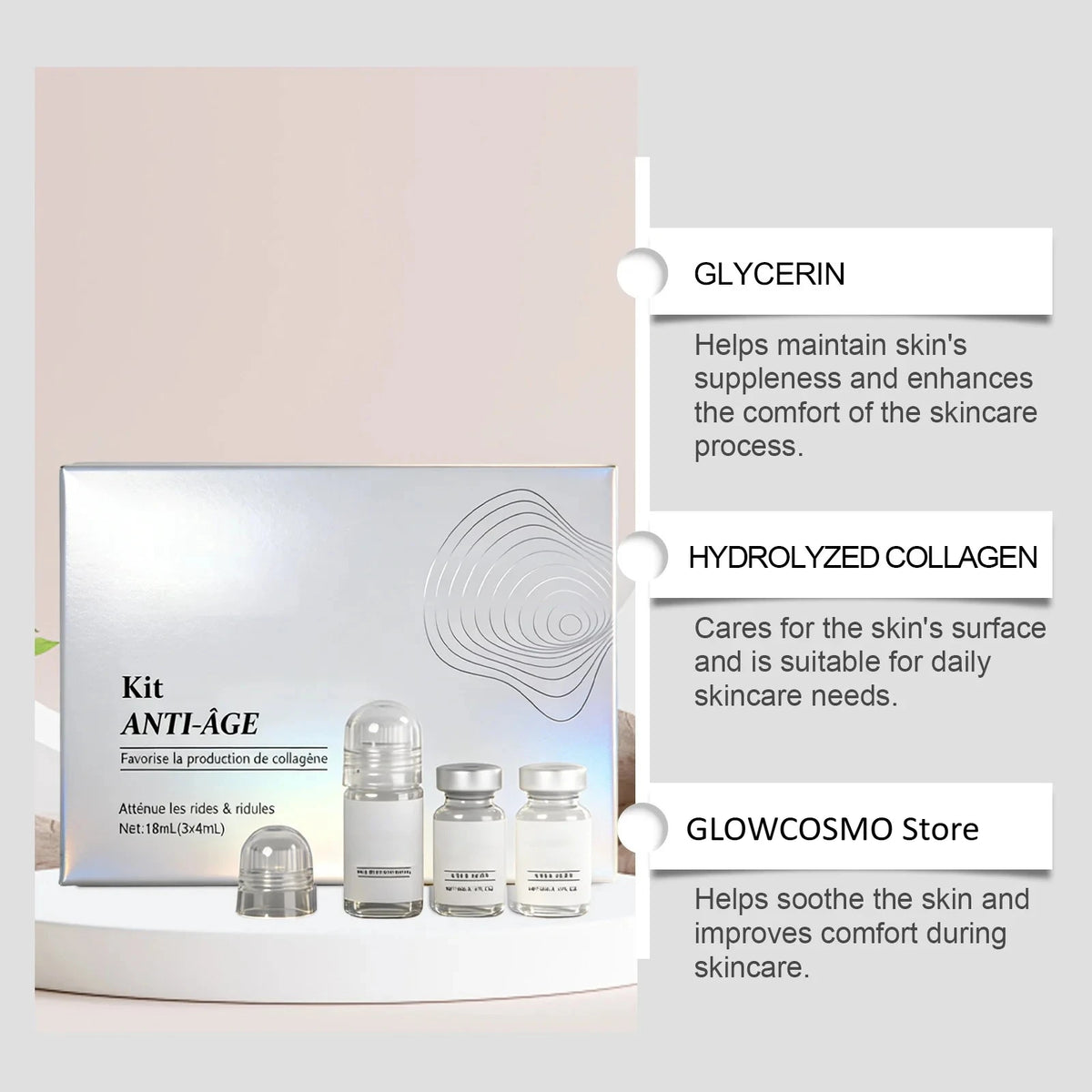 Collagen Essence Kit Anti Aging Face Serum Set Firming Lifting Hydrating Anti Wrinkle Brightening Skincare Gift for Women