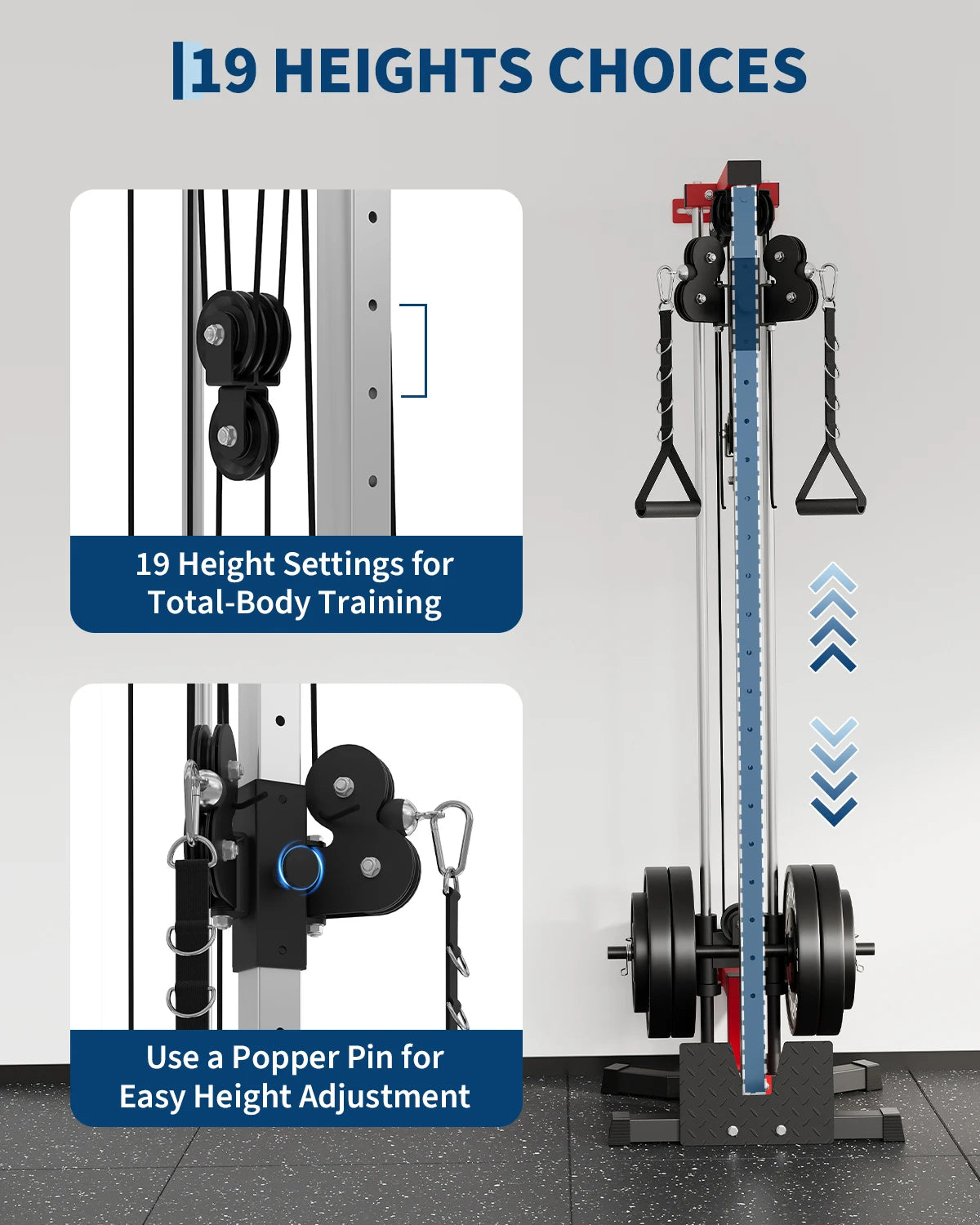 Wall Mounted Dual Pulley Cable Machine for Strength Training
