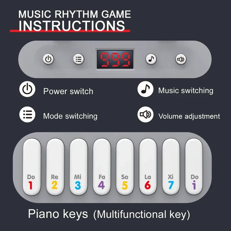 Electronic Music Luminous Rhythm Puzzle Game With Sensory Push Buttons
