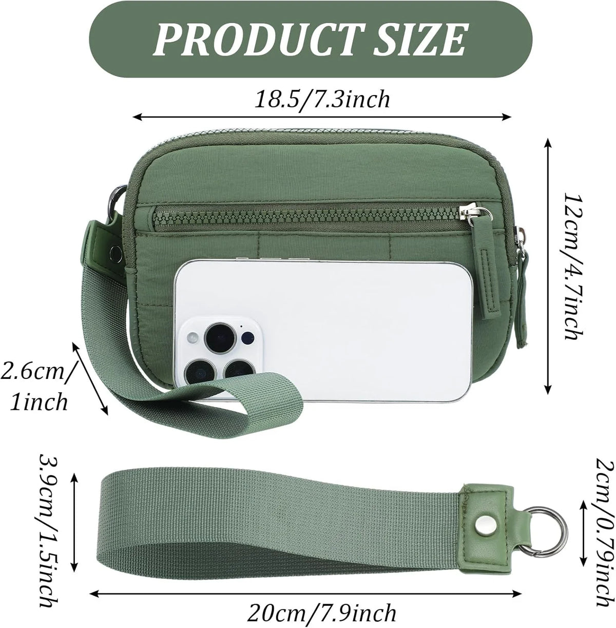 Wristlet Wallets for Women, RFID Wristlet Purse Built in Wallet, Small Nylon Crossbody Bags, Credit Card Holder